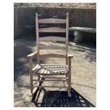Wooden Ladder-Back Rocking Chair