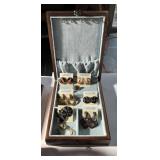 Cloisonne Earrings in Wooden Box