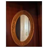 Oval Gold-Tone Framed Wall Mirror