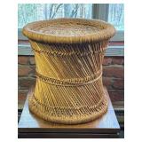 Woven Rattan Basket with Hourglass Shape