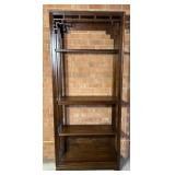 Dark Wood Open Bookshelf With Details