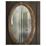 Oval Mirror With Detailed Frame Design