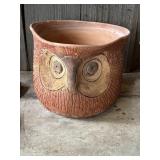 Terracotta Owl-Decorated Planter