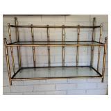 Glass and Metal Wall Shelf Unit