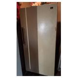 Beige Upright-Freezer With Metal Handle