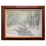Framed Landscape Oil Painting On Canvas