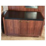 Mid-Century Modern Cabinet with Black Top