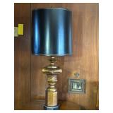 Gold-Tone Table Lamp With Black Shade