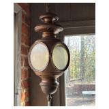 Hanging Copper Lantern With Glass Panels