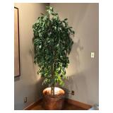 Artificial Tree With Hammered Copper Planter