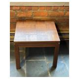Square Wooden End Table With Parquet Top