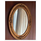Ornate Oval Gold-Tone Wall Mirror