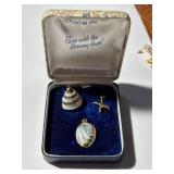 Floating Opal Pendants and Brooch Set
