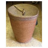 Woven Basket With Lid and Rope Handle