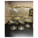10 Gold-Rimmed Coupe Glasses