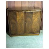 Walnut Two-Door Storage Cabinet