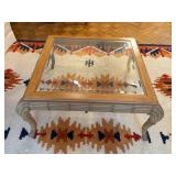 1970ï¿½s Hollywood Regency Carved Palm Maple Square