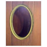 Oval Gold-Tone Framed Wall Mirror