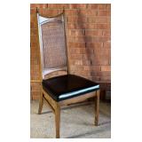 Wood Chair With Woven Back and Black Seat