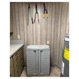 Plastic Cabinet with Gardening Tools