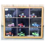 Wall Display Case w/(9) Collectible Tractors
