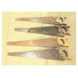 (4) Vintage Hand Saws