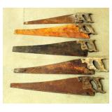 (5) Vintage Hand Saws