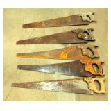 (5) Vintage Hand Saws