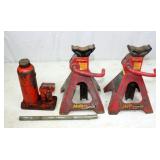 (2) Jack Stands & Hyd Bottle Jack