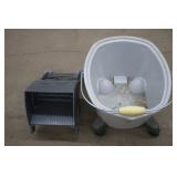 Mop Bucket, Lawn Sprinkler & Small Cart