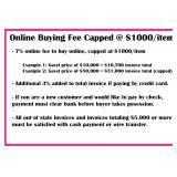 Online Buying Fee Information