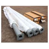 (4) Fiberglass Light Poles w/Lights (never used)