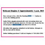 Webcast Bidding Information
