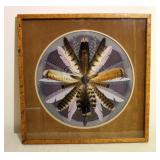 Framed Feather Collage Wall Deco