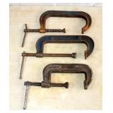 (3) Wilton/Jorgenson C-Clamps, 6"- 8"