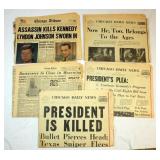 (5) Collectible "1963" Newspapers