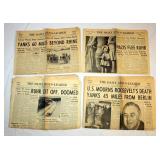 (4) Collectible "1945" Newspapers