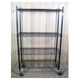 Black Wire Rack w/4-Shelves & Casters