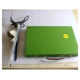 (2) Pole Holders, Line & Box of Flies