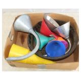 Assorted Funnels & Drain Pan