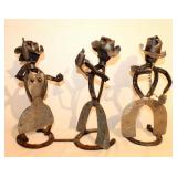 (3) HMD Horseshoe Cowboy/Girl Figures