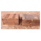(2) Vintage Wood Boxes w/Lids