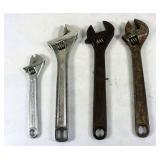 (4) Adjustable Wrenches