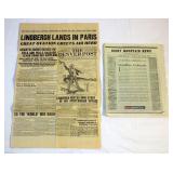 (2) Collectible "1927 & 2009" Newspapers