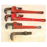 (3) Pipe Wrenches & Extra Jaw