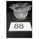 Fenton Clear Basket Weave Open Lace Candy Dish