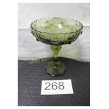 Fenton Green Cabbage Rose Compote