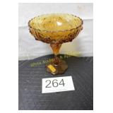 Fenton Amber Cabbage Rose Compote