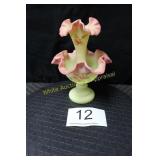 Fenton Burmese Glass Rose Epergne - Very Rare