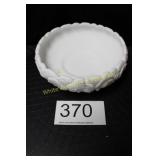 Fenton White Milk Glass Satin Waterlily Lily Bowl